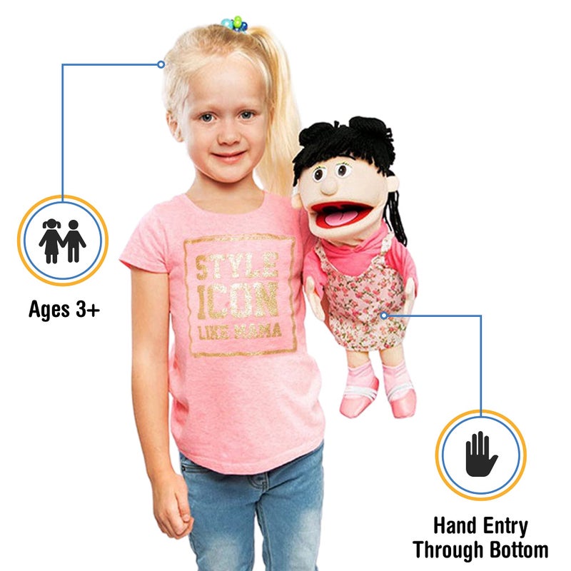 Silly Puppets دمية يد متحركة سوزي 14 بوصة، فتاة الخوخ - Image 2