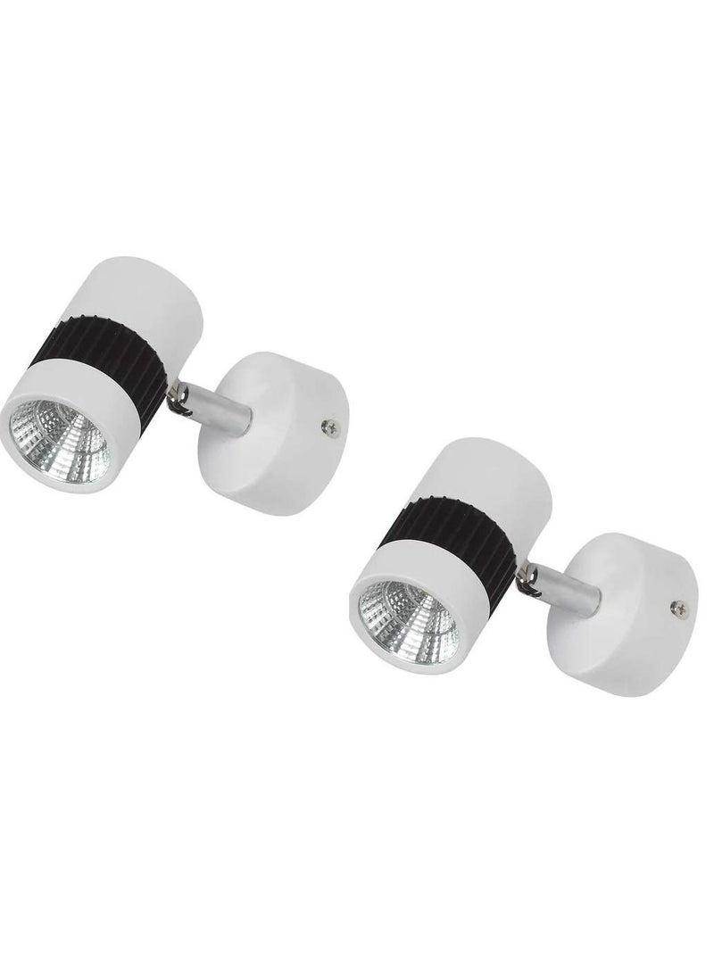 Lighthouse Lighthouse LED Adjustable Wall Spot or Focus Light Metal Body White Color SpotFocus COB9 Watt Warm White Color Pack of 2  - Image 2