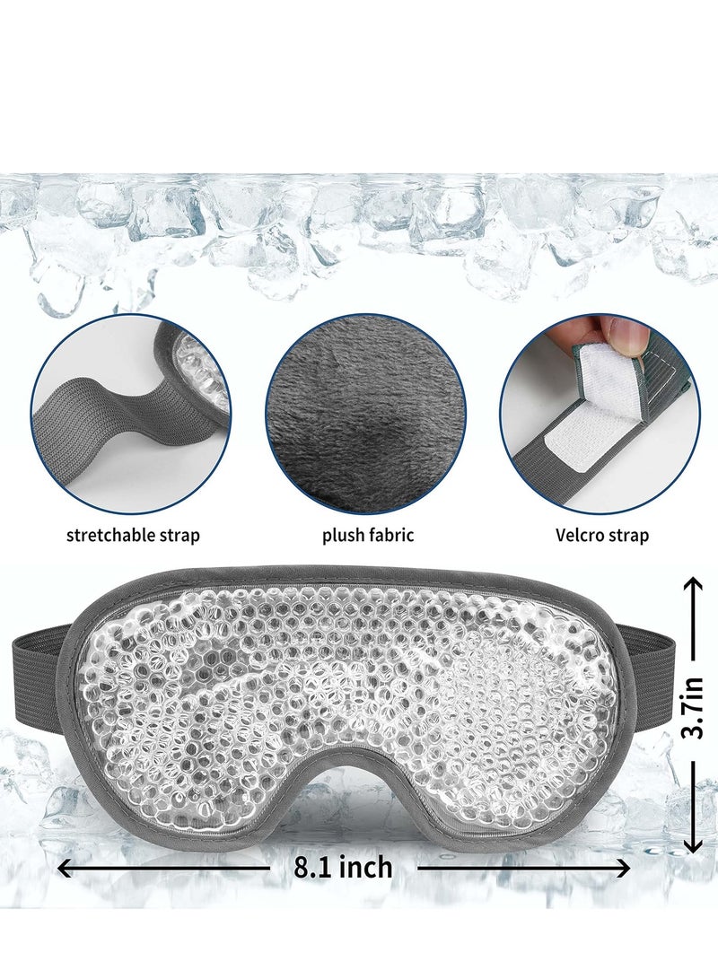 J JIMOO Cooling Eye Mask with Gel Bead, Reusable Cold Compress Ice Pack Sleeping Eye Cooling Pads for After Eyelid Surgery, Puffiness, Puffy Eyes, Headache, Migraine Relief(Grey) - Image 4