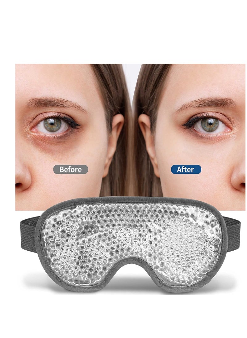 J JIMOO Cooling Eye Mask with Gel Bead, Reusable Cold Compress Ice Pack Sleeping Eye Cooling Pads for After Eyelid Surgery, Puffiness, Puffy Eyes, Headache, Migraine Relief(Grey) - Image 5