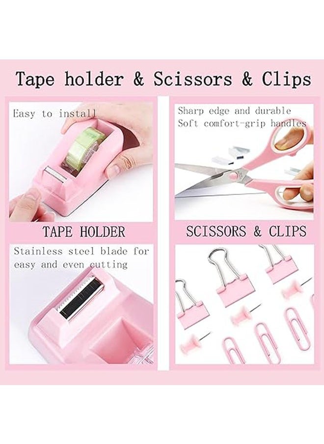 General Pink Desk Accessories, Pink Office Supplies, Desk Organizer & 360° Desk Accessories with Tape Dispenser, Stapler, Staple Removal, 1000 Staples  - Image 4