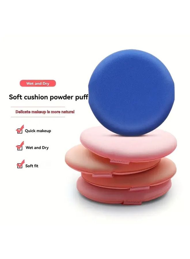 5 قطع إسفنجة بودرة دائرية متعددة الألوان أداة تجميل للاستخدام الجاف والرطب - Image 2