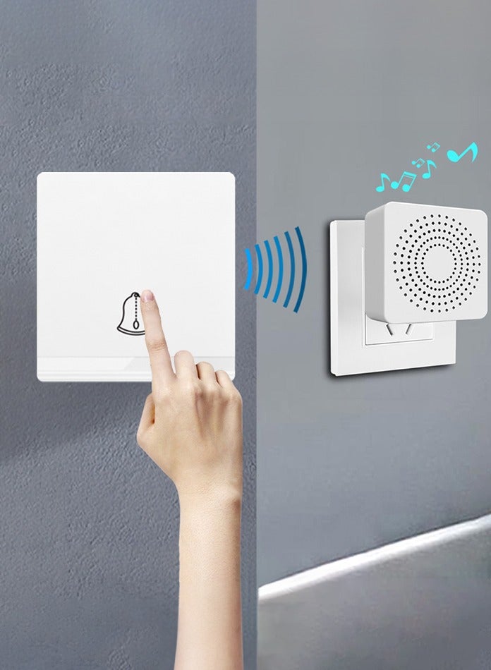 Vmax V5 Series Door Bell Frameless Wall Switch 3X3 Inches White Ivory - Image 5