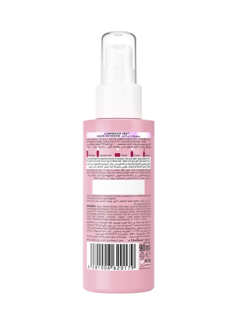 Sunsilk Leave On Serum Luminous 100 Seals Strands For 5X More Shine That Lasts 100Hr 90ml - Image 2