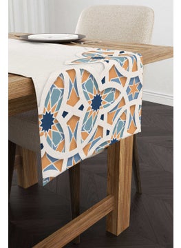 Cango Home Cream Orange Ramadan Themed Decorative Patterned Digital Printed Runner CGH1301-RN  - Image 1