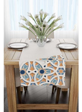 Cango Home Cream Orange Ramadan Themed Decorative Patterned Digital Printed Runner CGH1301-RN  - Image 2