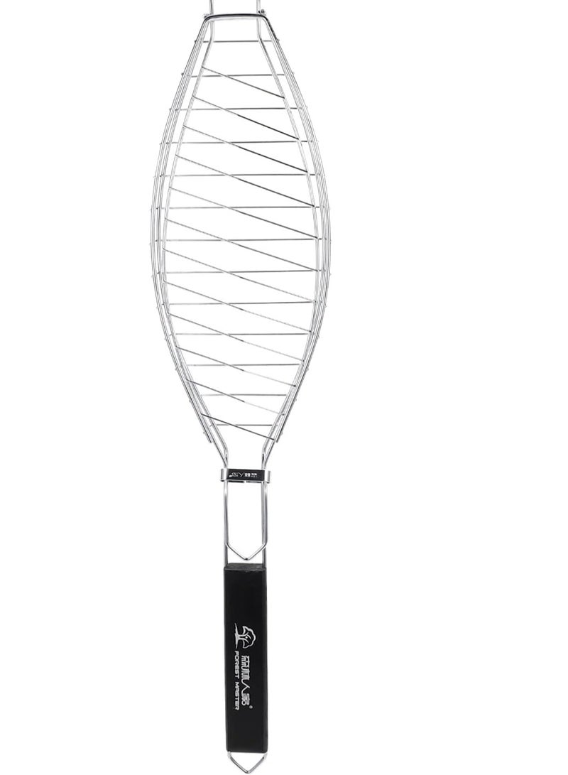Fish Grilling Basket with Handle Stainless Steel BBQ Basket Hanging Fish Grill Basket for Fish Vegetables Shrimp Sea Food Bbq Tool  - Image 1