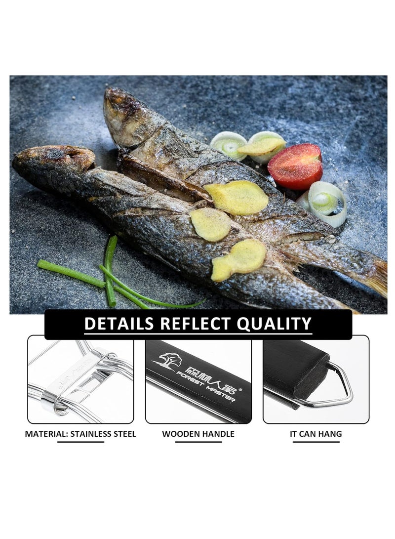 Fish Grilling Basket with Handle Stainless Steel BBQ Basket Hanging Fish Grill Basket for Fish Vegetables Shrimp Sea Food Bbq Tool  - Image 4