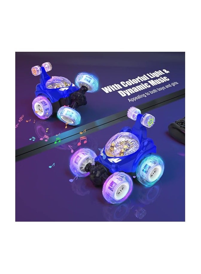 Kizeefun Remote Control Car, RC Stunt Car Invincible 360°Rolling Twister with Colorful Lights & Music Switch, Rechargeable Remote Control Car for Boys and Girls - Image 2