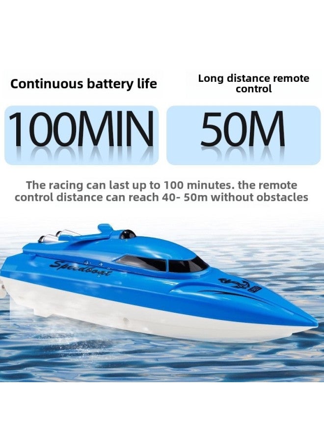 2.4G Remote Control Boat S4 Water High-speed Speedboat Charging Electric Launching Children's Boy Ship Model Toy-Color:2.4G Ocean Blue Does Not Interfere With Dual Motors-Specifications:One Battery-no Backup Battery  - Image 4