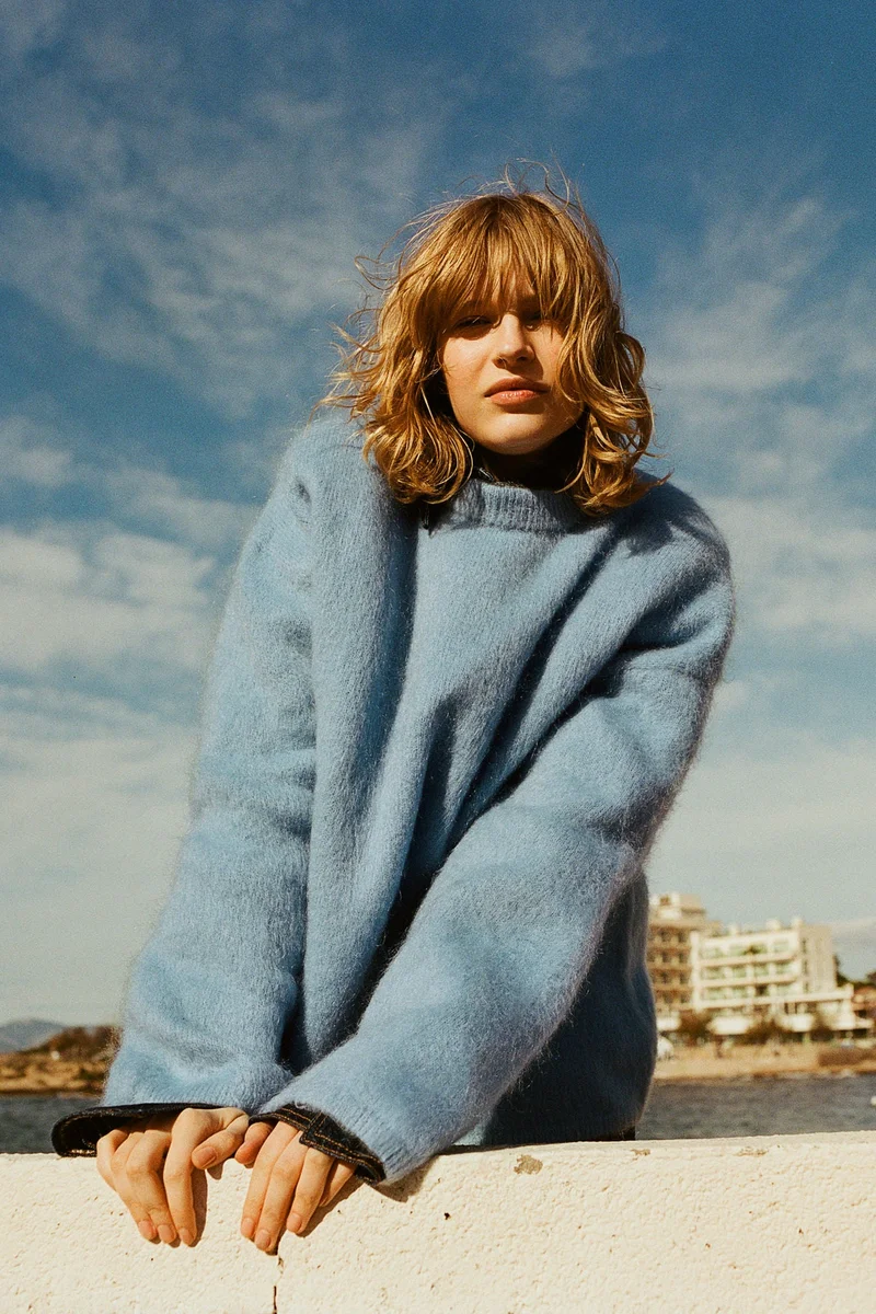 اتش اند ام كنزة فضفاضة من مزيج الموهير