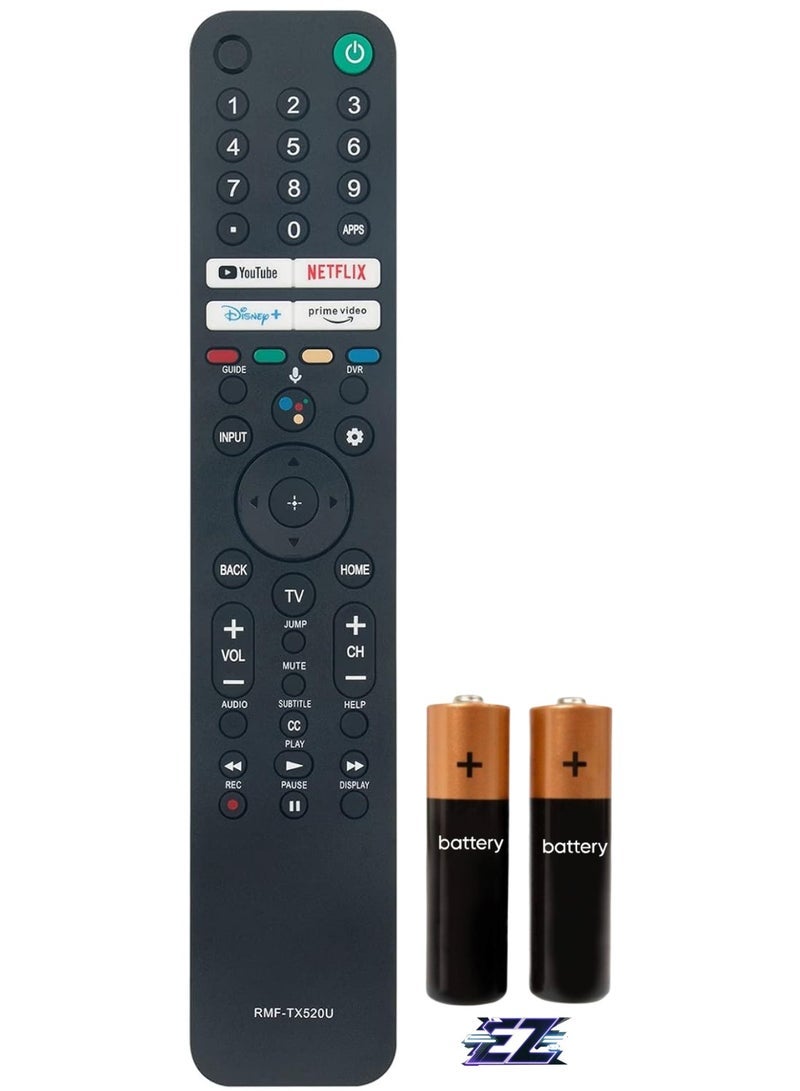 PopZa Replacement Voice Remote Control Fit for Sony TV with Short Key YouTube Netflix Disney+ Prime Video KD-85X91J KD-65X80CJ KD-75X80CJ XR65A80J KD43X80J KD50X80J KD-43X80J KD-50X80J with battery - Image 1