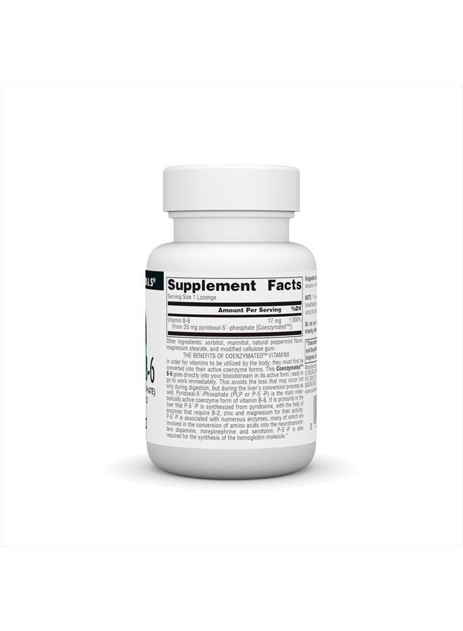 Source Naturals Coenzymated B-6 25mg P-5 Pyridoxal-5 Phosphate Fast-Acting, Quick Dissolve Vitamin Supports Amino Acid Metabolism - 60 Lozenges - Image 2