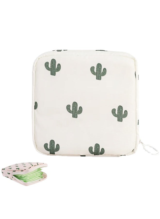 Portable Waterproof Travel Storage Bag - Multi-Purpose Organizer for Sanitary Pads, Lipstick, Mini Cosmetic Bag, and Toiletries, 1pc Small Elegant Pouch for Women and Girls,withe - Image 1