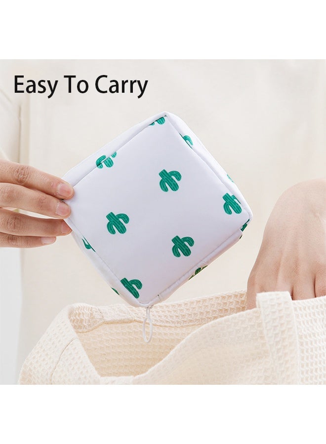 Portable Waterproof Travel Storage Bag - Multi-Purpose Organizer for Sanitary Pads, Lipstick, Mini Cosmetic Bag, and Toiletries, 1pc Small Elegant Pouch for Women and Girls,withe - Image 4