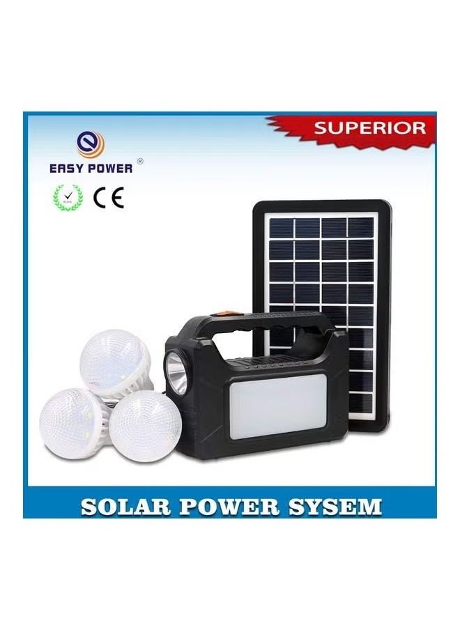 Generic Solar Power Lighting System With Battery And Solar Panel Bulbs Black 18.18×7.24 X12.48cm  - Image 1