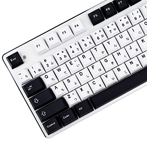MOLGRIA Keycaps, 129 Set PBT Cherry Profile Dye Sublimation, Custom Japanese Font Keycaps for Gateron Kailh Cherry MX Switch 104/87/74/61 60 Percent Keyboard (Central White) - Image 1