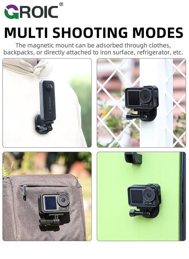 GROIC - Magnetic POV Neck Mount Holder with Lanyard Strap for GoPro13 12 11 10 9 /for Insta360 X3 Go3 Ace Pro/for DJI Osmo Action 5 Pro/Action 4 Osmo Pocket 3 Cameras - Image 1