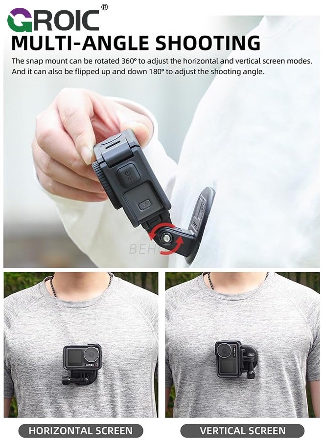 GROIC - Magnetic POV Neck Mount Holder with Lanyard Strap for GoPro13 12 11 10 9 /for Insta360 X3 Go3 Ace Pro/for DJI Osmo Action 5 Pro/Action 4 Osmo Pocket 3 Cameras - Image 1
