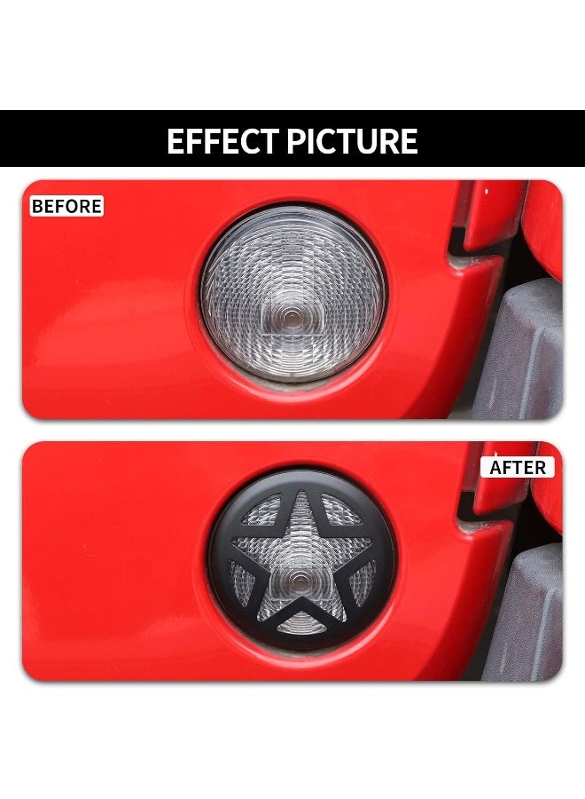 RT-TCZ RT-TCZ Front Turn Signal Light Cover Guard Aluminum Star Front Lamp Cover Blinker Insert Guard Cover Trim  - Image 3