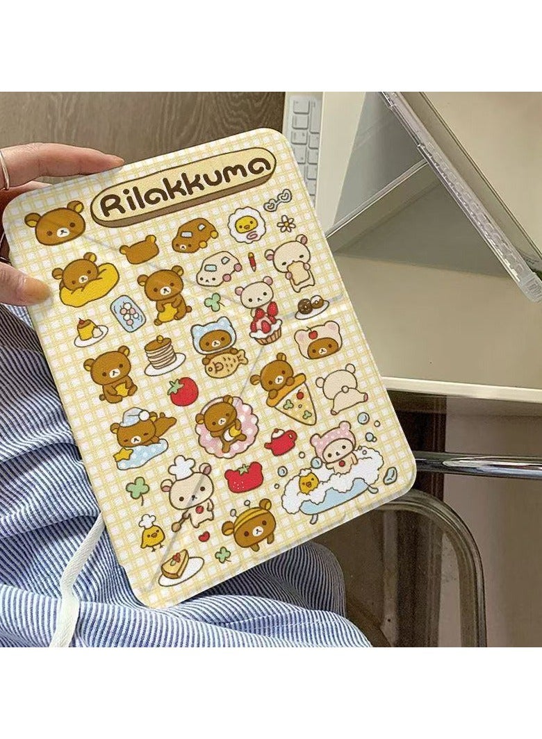 general For iPad A16 11 Generation 11 inch Easy Bear Cartoon Y Folding Leather Transparent Case Scratch Resistant Portable Tablet Case - Image 2