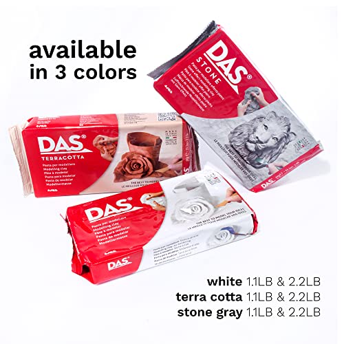 DAS Air-Hardening Modeling Clay - Stone Air Dry Clay 2.2lb Block - Pliable Air Clay for Sculpting and Coating - Introductory Air Dry Modeling Clay for All Ages - Molding Clay for Sculpting and More - Image 2