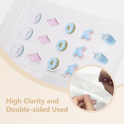 Dajino 20 Sheets Clear Binder Sleeves Pocket Sheets Protectors Double Sided Plastic Sleeves for Binder Refill, Photo Card Sticker Organizer Pocket Pages Binder Inserts for 6 Ring A5 Binder (2-Pocket) - Image 4
