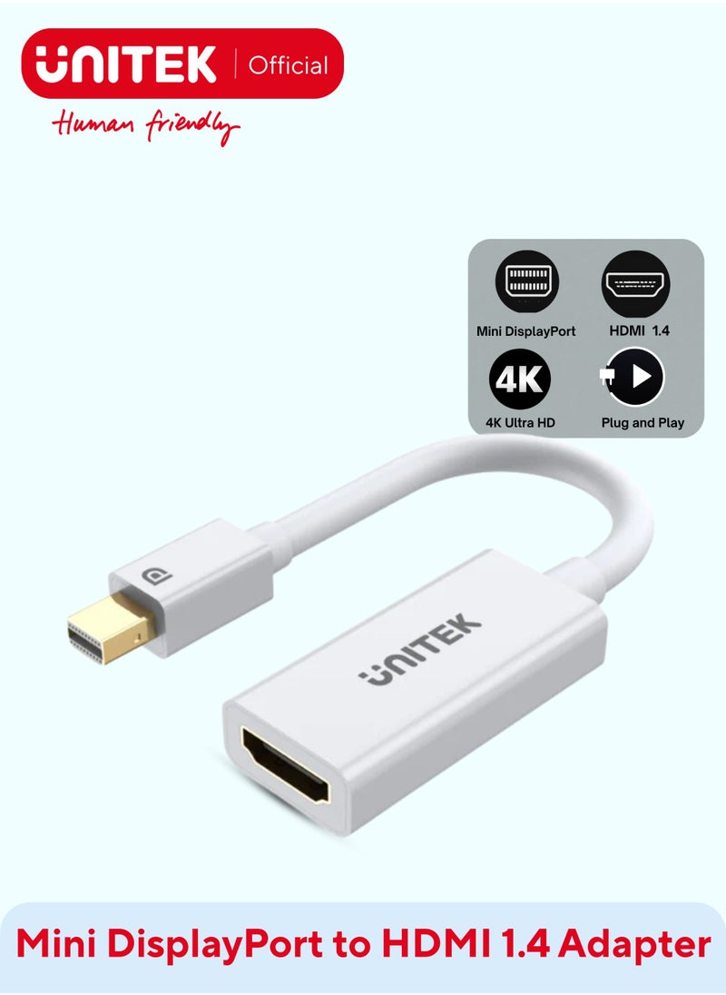 UNITEK 4K 30Hz Mini DisplayPort to HDMI 1.4 Adapter  - Image 1