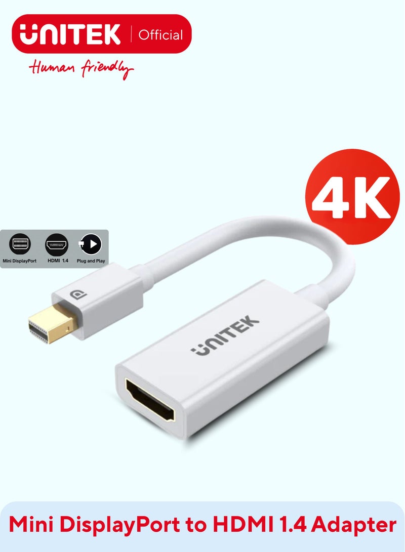 UNITEK 4K 30Hz Mini DisplayPort to HDMI 1.4 Adapter - Image 1