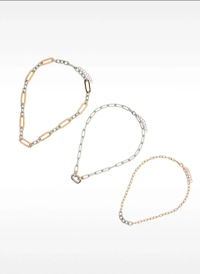 PARFOIS Set Of Necklaces With Bicolor Links