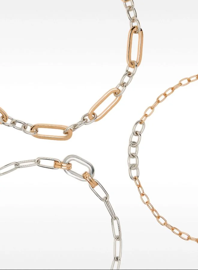 PARFOIS Set Of Necklaces With Bicolor Links