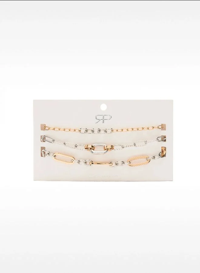 PARFOIS Set Of Necklaces With Bicolor Links