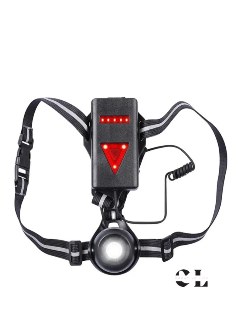 CREATIVE LIFE High Quality Waterproof Adjustable 500 Lumens USB Rechargeable Reflective Strap Run Light Running Chest Light for Running, Camping, Hiking And Fishing - Image 1