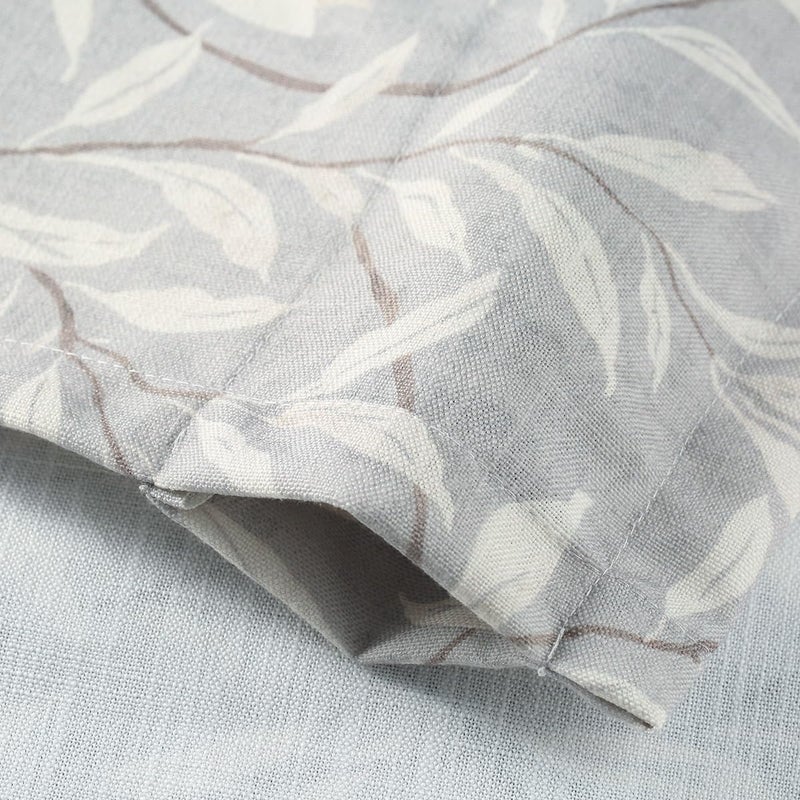 VOGOL Grey Window Valances for Farmhouse, 1 Panel Leaves Printed Linen Look Kitchen Valance, W 42 x L 18 Mini Size Country Style Rod Pocket Curtains for Sliding Door - Image 4