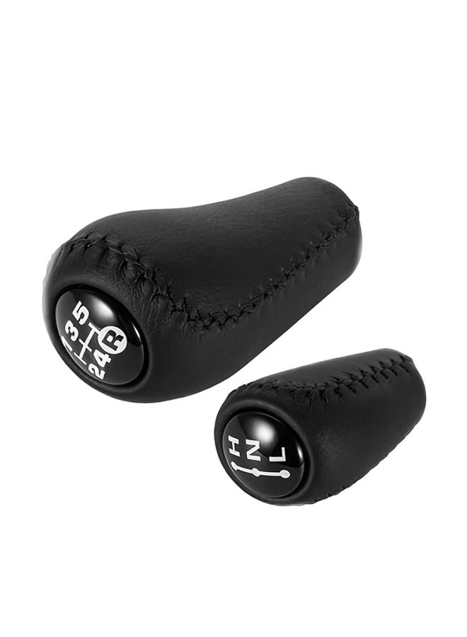 2 Piece Black Faux Leather Gear Shift Knob For Toyota Prado LC120 5 Speed Manual Transmission - Image 5