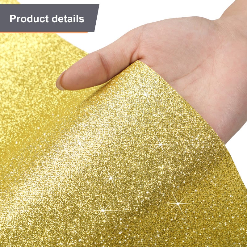 Tatuo Carpet Runner for Party Runway Rug 55 GMS Thickness with Tape for Prom Wedding Christmas Halloween Thanksgiving Outdoor Indoor Hallway Party Decoration(4.6 x 16.4 Feet,Glitter Gold) - Image 2