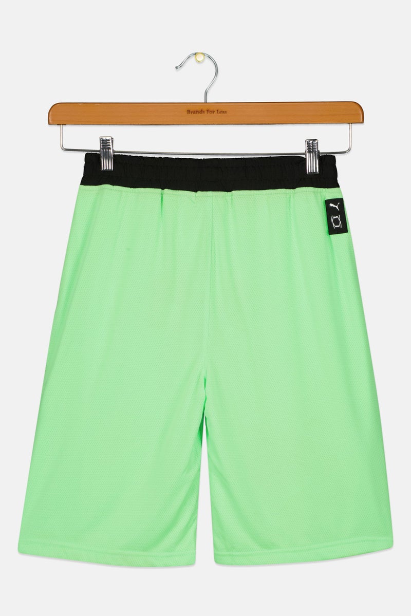 PUMA Kids Boy Sportswear Fit Training Shorts, Lime Green - Image 3