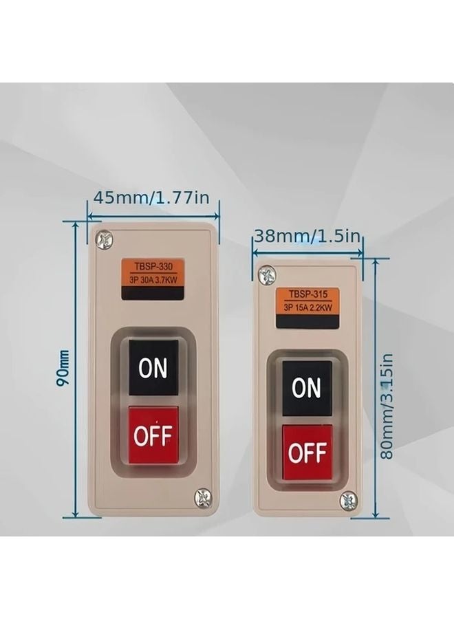 TBSP 330 Motor Start Stop Button Switch Control Box 15A 30A Single Three Phase - Image 5