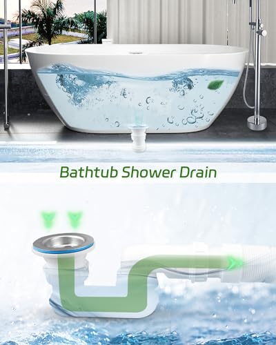 Nahntaipy Bathtub Shower Drain Pipe, Low Profile 1-1/2" P Trap Fit for Freestanding Bathtubs and RV Bathtubs - Image 3