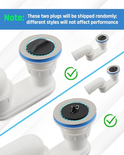 Nahntaipy Bathtub Shower Drain Pipe, Low Profile 1-1/2" P Trap Fit for Freestanding Bathtubs and RV Bathtubs - Image 2