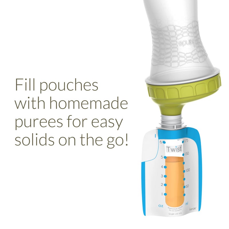 Kiinde Foodii Baby Food Storage Starter Kit, Squeeze Pouch and Reusable Spouts Set - Image 2