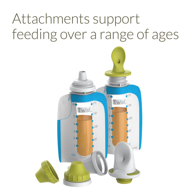 Kiinde Foodii Baby Food Storage Starter Kit, Squeeze Pouch and Reusable Spouts Set - Image 3