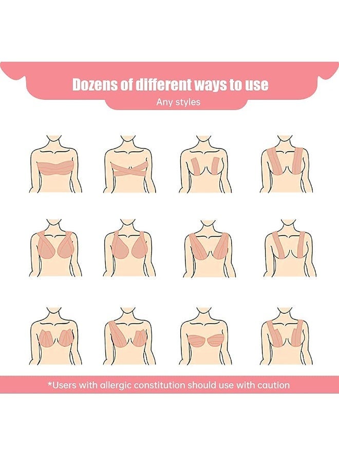 LEBOCADO Breast Lift Tape with Nipple Covers - Waterproof & Breathable Adhesive Push Up Boob Tape for A-E Cup Sizes, Strapless Support for Wedding Backless Dresses - Image 4