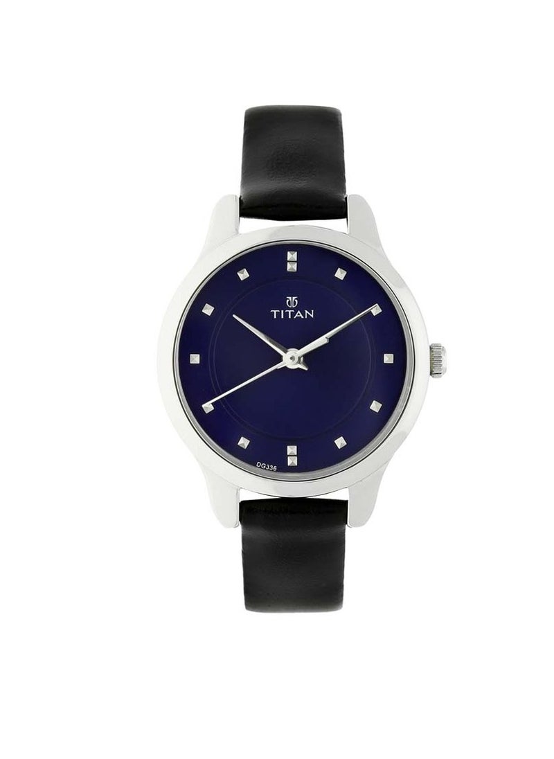 TITAN - Titan Women's Chic minimalist watch with Blue dial and leather strap - Image 1
