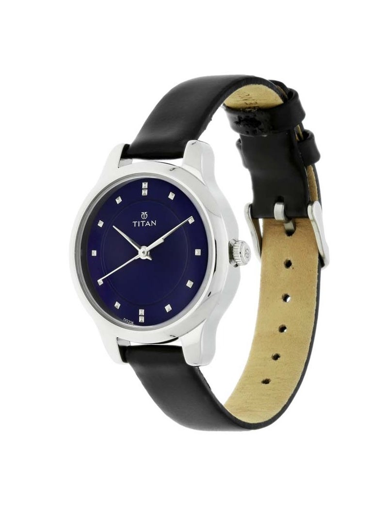 TITAN - Titan Women's Chic minimalist watch with Blue dial and leather strap - Image 1