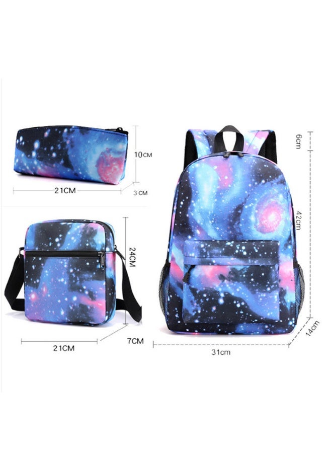 ريال مدريد على ظهره مقلمة حقيبة ثلاثة قطعة دعوى الرجال والنساء الترفيه الرياضة حقيبة السفر طالب حقيبة المدرسة - Image 2