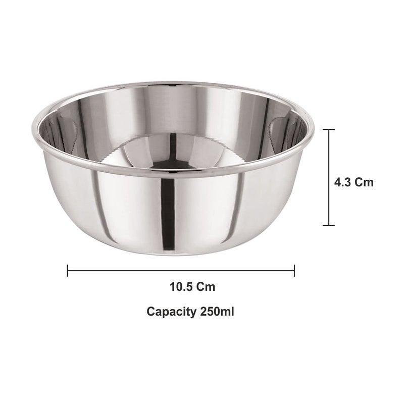 Neelam Stainless Steel 6, 22 Gauge Diamond Prem 250 ml Vati, Dinner Bowl Katori Serving Vati, Durable Quality, Elegant, Perfect for Serving Snacks, Desserts, and Condiments - Image 4