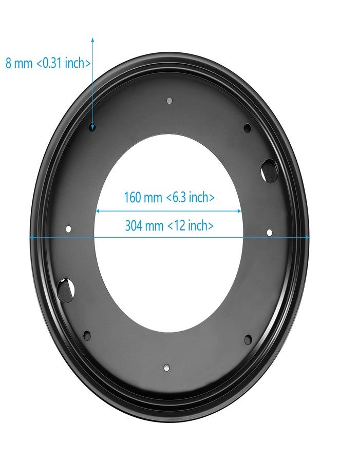 SEHOI 4 Pack 12 Inch Black Lazy Susan Hardware, 1000lbs 360°Rotating Swivel Plate, 5/16 inch Thick Ball Bearings Turntable Lazy Susan Base for Rotating Table, Display Plate, Serving Tray - Image 2