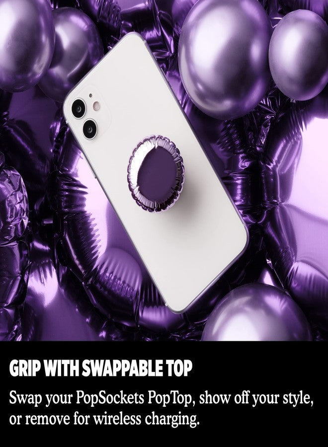 PopSockets: PopGrip with Swappable Top for Phones and Tablets - Metallic Balloon Purple - Image 3