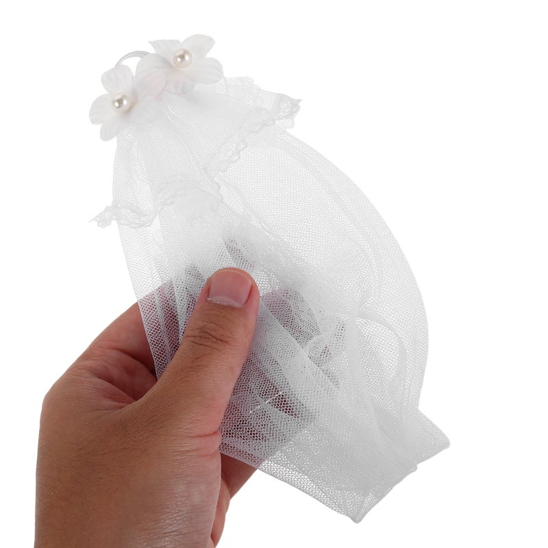 2pcs Mini Bridal Veil for Doll: Doll Wedding Veil Cute Tiny Gauze Headpiece for Wedding Photography Fashion Dress Accessories - Image 3
